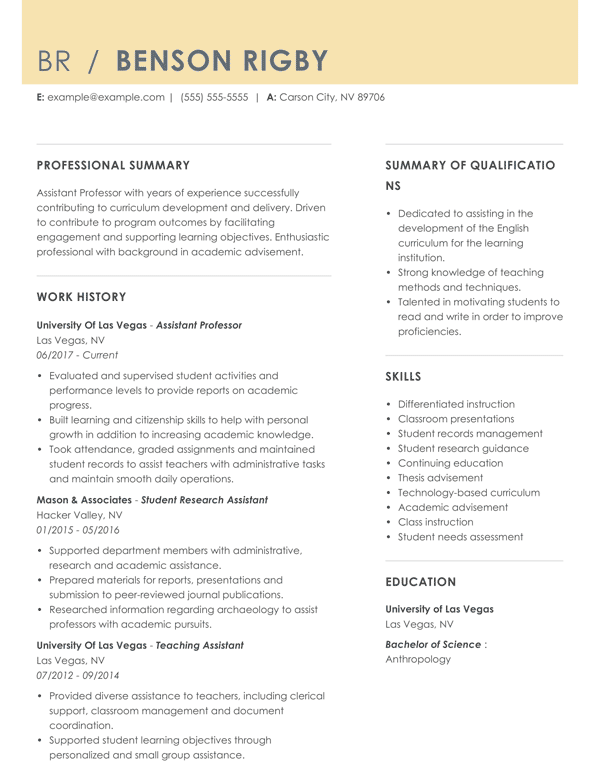 resume format hybrid