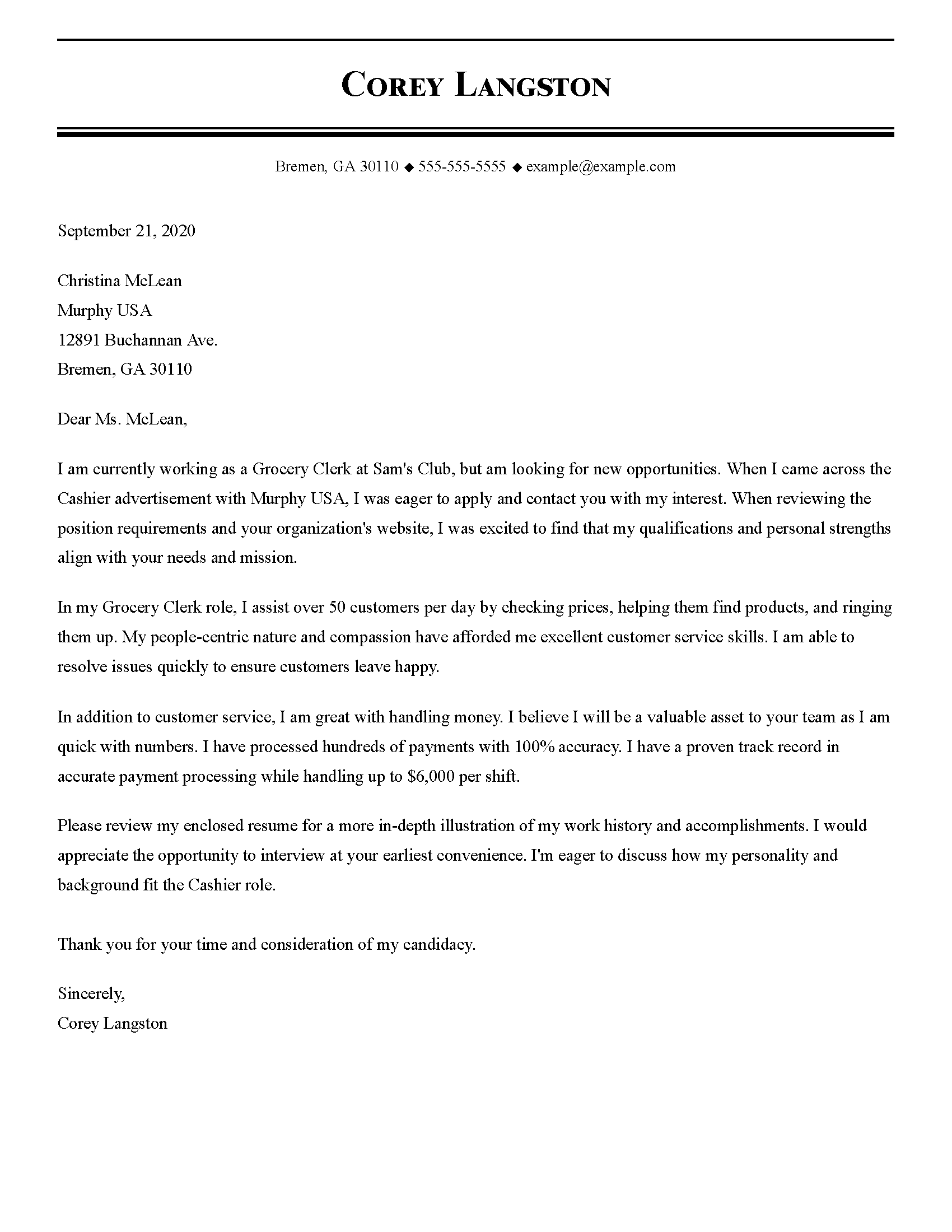 cover letter body paragraphs