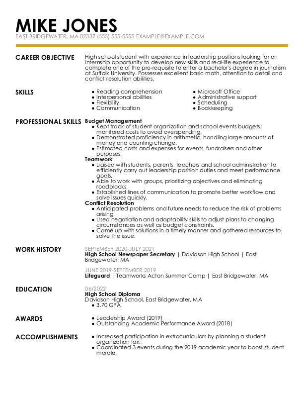 example of a functional resume format