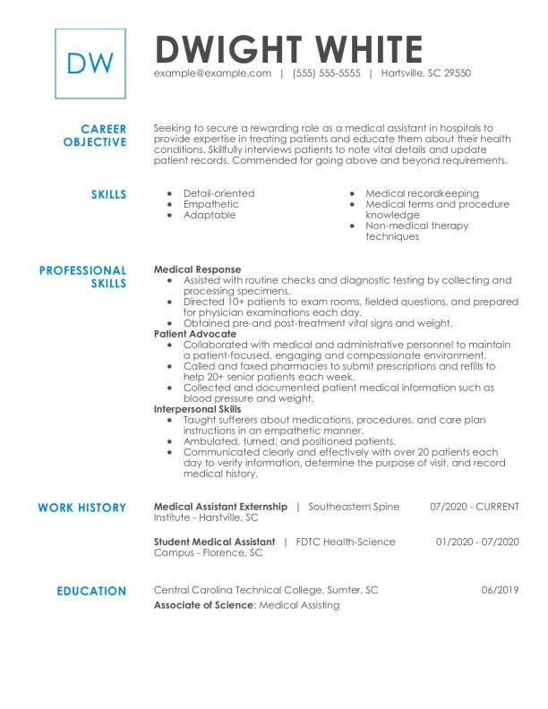 Medical Assistant Functional Resume