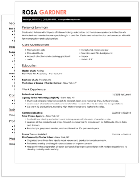 actor cv template