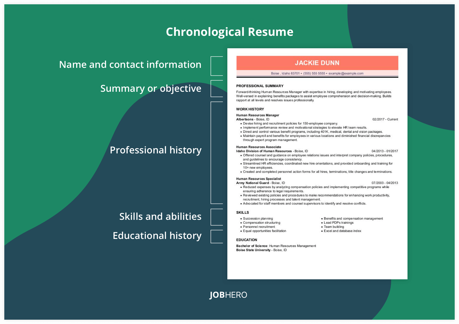 chronological resume format example