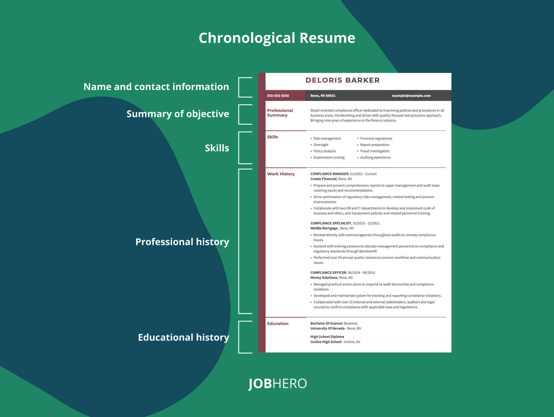 Chronological Resume Sections