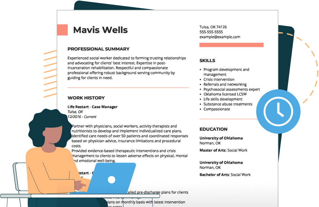 Create your professional resume in just minutes.