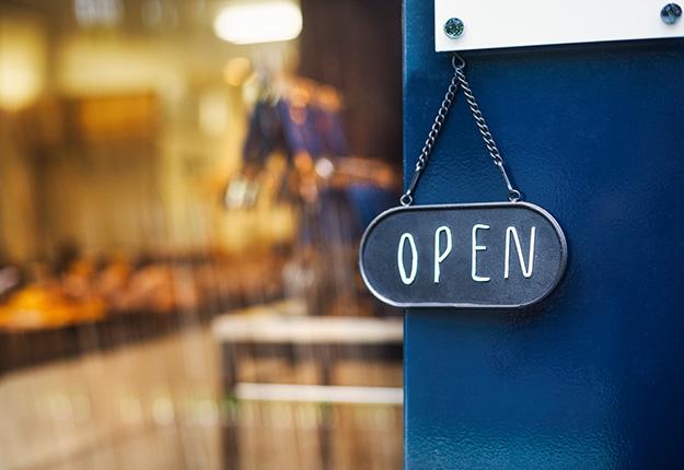 Open sign on business door
