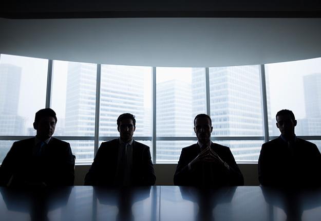 Sillouhette of businesmman panel