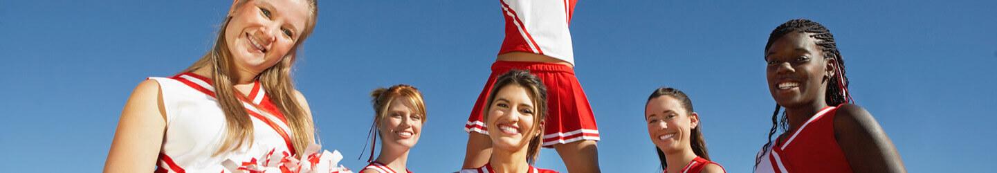 Portrait of a cheerleeders smiling