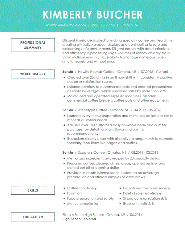 use chronological resume format