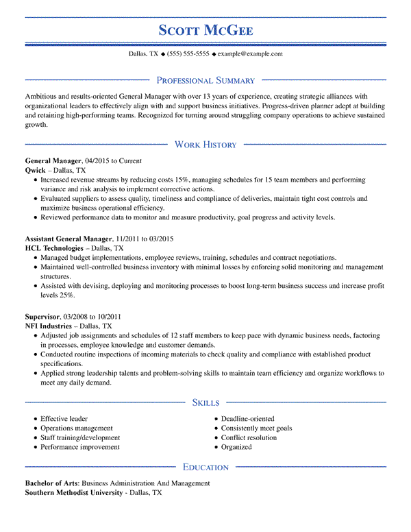 Chronological Resume