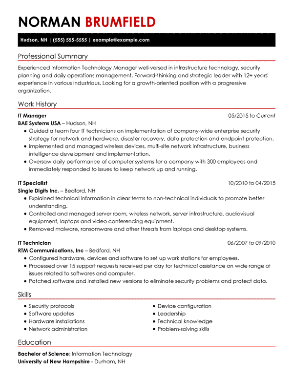 Chronological Resume