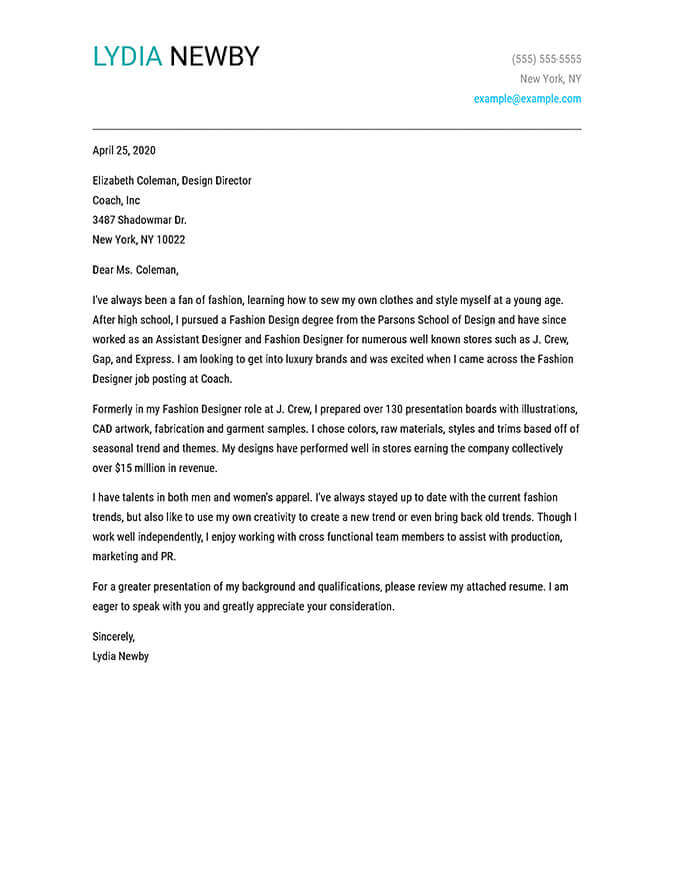 Examples Of Cover Letter For Resume from www.jobhero.com