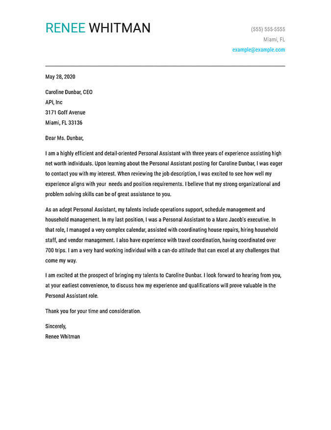 business administration cover letter jobhero