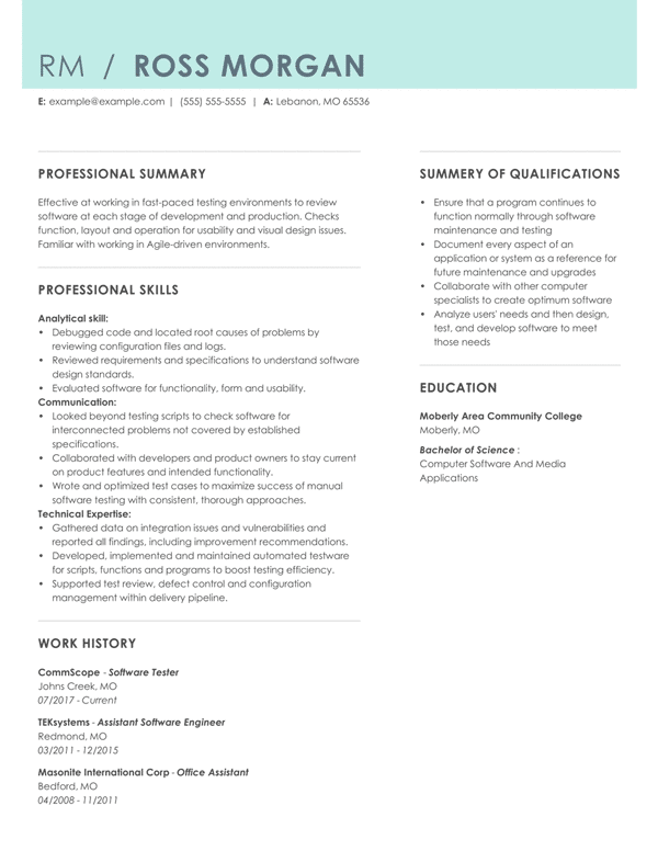 modern functional resume template