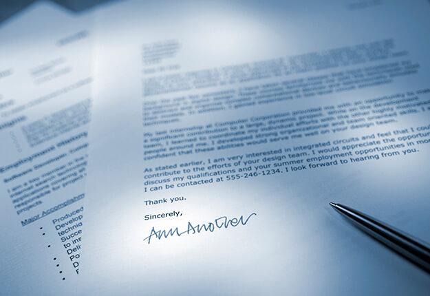 Cover letter and resume example