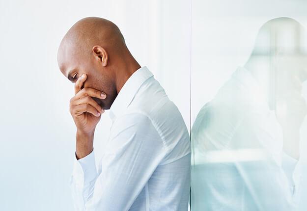 Businessman looking worried