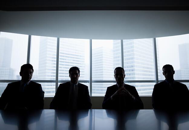 Sillouhette of businesmman panel