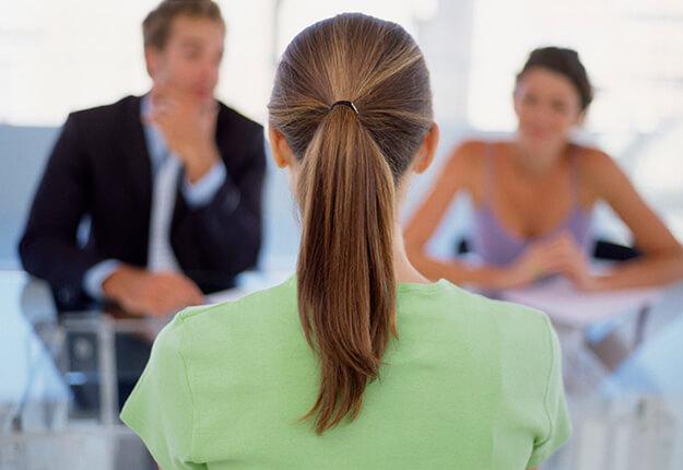Woman in an interview